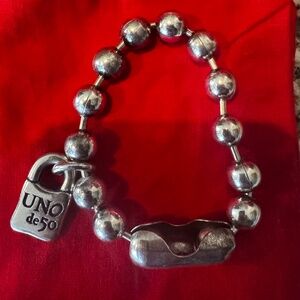 Uno de 50 Silver Beaded Bracelet